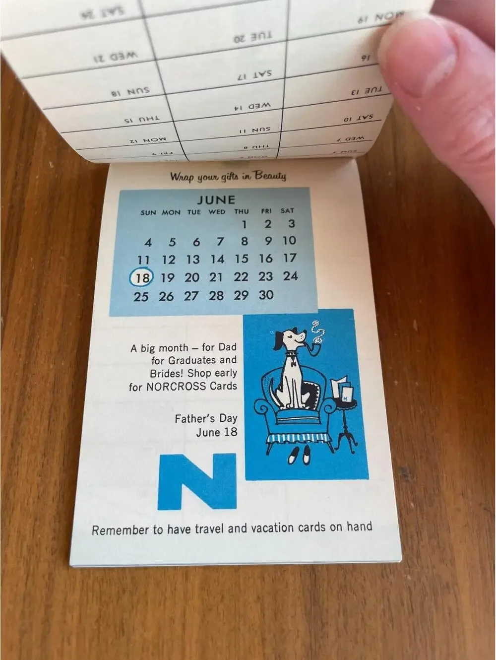 Norcross Blue Book 1961 Purse Calendar Booklet Unused
